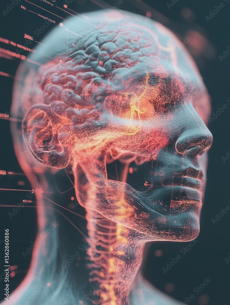 Poster Neurotech Insights AI-Powered Neurological Mapping Visualization Revealing Cognitive Performance and Brain Connectivity in Next-Gen Medical Innovation