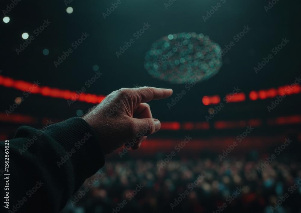 Poster Futuristic Data Interaction AI-Powered Gesture Control in Immersive Tech Presentation - Cutting-Edge Corporate Innovation for Next-Gen Digital Experiences