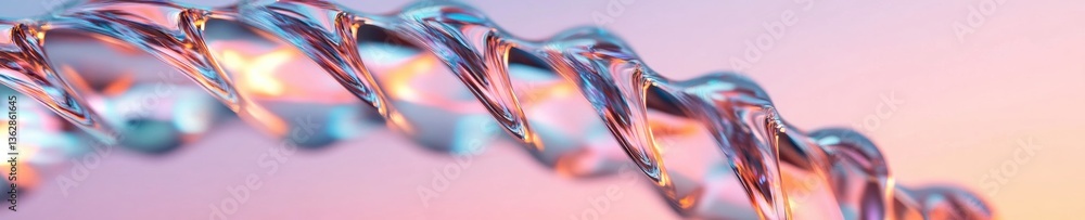 Poster fluid dynamics visualization holographic glass spiral showcasing tech innovation, digital transforma