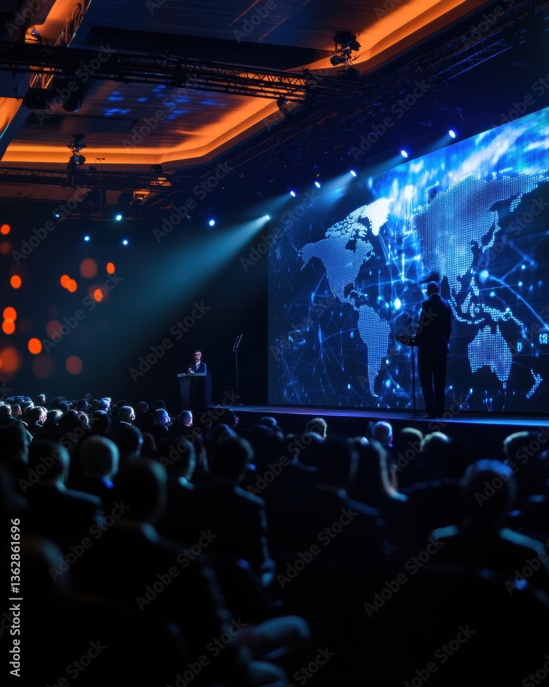 Aufkleber immersive digital transformation summit cutting-edge global insights with futuristic led visualizati