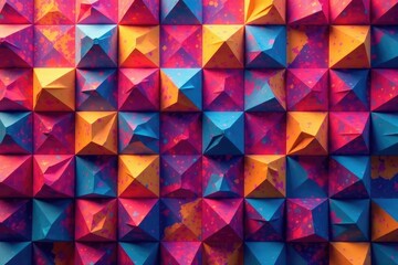 Fototapeta premium Abstract geometric shapes forming a continuous pattern, seamless pattern, contemporary