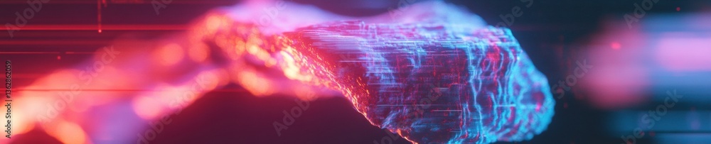 Poster Futuristic AI Neural Network Visualization Dynamic Holographic Brain Model Revealing Advanced Machine Learning Insights in Cybernetic Digital Transformation Era