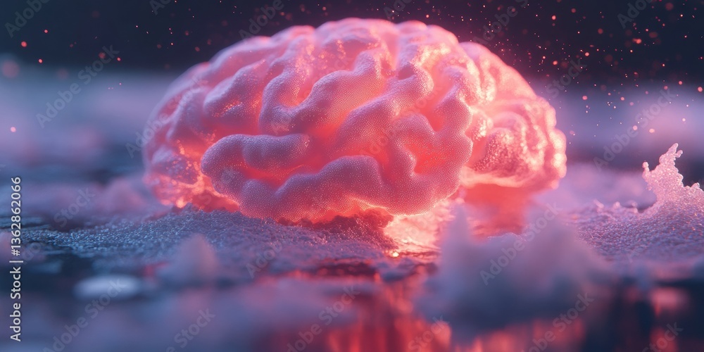 Aufkleber Neuromorphic AI Visualization Radiant Cognitive Computing Breakthrough in Digital Neuroscience - Transformative Machine Learning and Quantum Intelligence Frontier