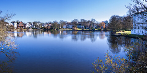 Pano Feenteich Vorfrühling Hamburg