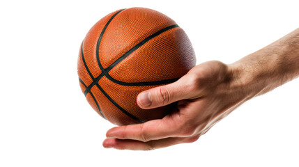 Naklejka premium The grip of victory: The powerful image of a hand grasping a basketball, showcasing the strength and dedication of the sport 