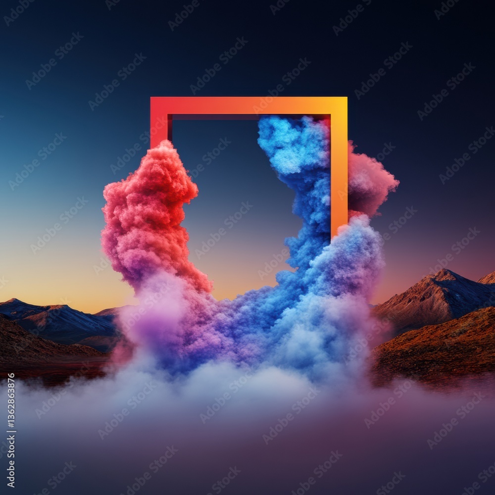 Aufkleber take a wild guess day revealed surreal gradient dreamscape portal unleashing creative potential for 