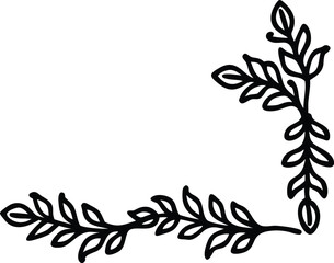 A minimalist botanical frame with a simple leafy branch