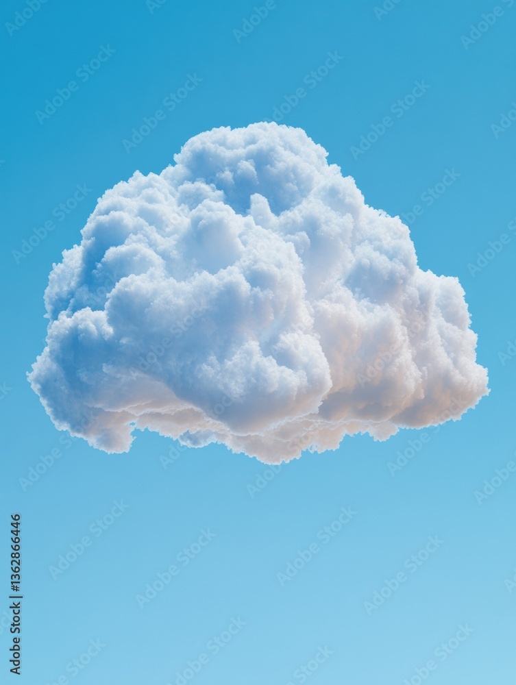 Poster Minimalist Cloud Computing Visualization Ethereal Blue Sky of Digital Infrastructure Transformation, Next-Gen Tech Metaphor for Scalable Enterprise Solutions
