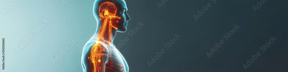 Aufkleber neurological illumination holographic human anatomy exploring cutting-edge wellness visualization fo