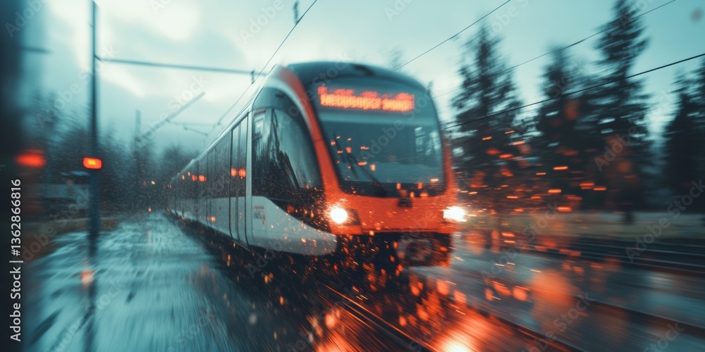 Poster next-gen urban transit high-speed rail breakthrough in smart mobility - cinematic dynamic transporta