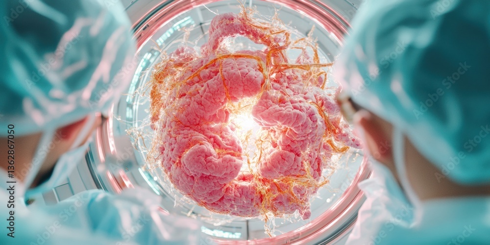 Leinwandbilder precision biotech revolution advanced microscopic cellular imaging with ai-enhanced visualization re