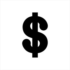 Obraz premium Dollar sign silhouette icon vector flat design.