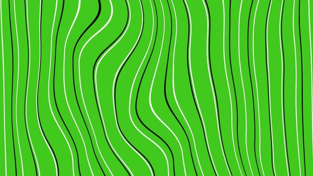 Wavy moving diagonal lines resembling a zebra pattern in black and white on a green background