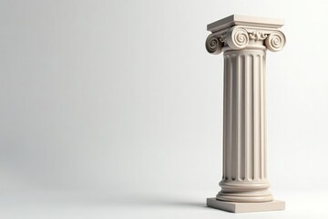Obraz premium Elegant Roman column detail against stark white backdrop, roman, history