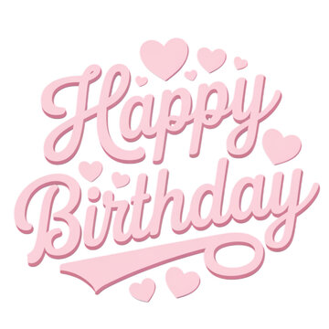 Cute happy birthday lettering