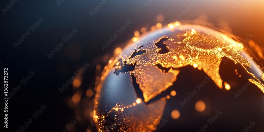 Poster Illuminated Global Network Visualization Quantum Digital Infrastructure Insights for Next-Gen Business Connectivity and International Strategic Intelligence