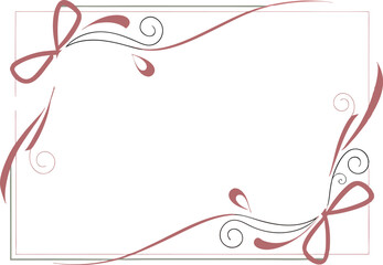 A ribbon-themed certificate frame with curved red and white accents