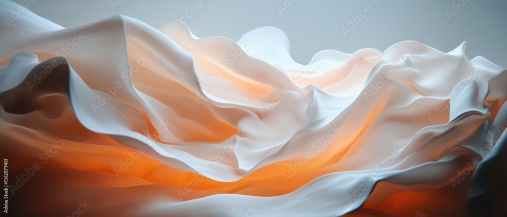 Aufkleber ethereal fluid dynamics immersive minimalist abstract with golden sunset hues - contemporary digital