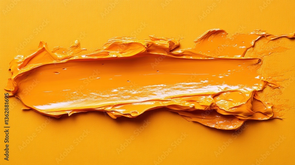 Poster vibrant orange paint stroke on textured canvas background creating a bold artistic impression for cr