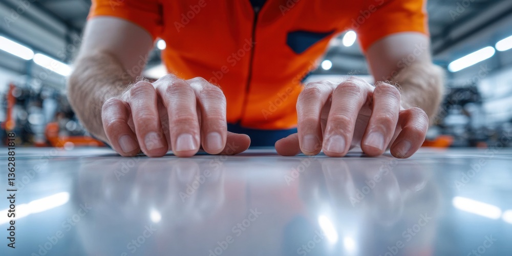 Poster immersive industry 0 augmented manufacturing workspace with cutting-edge human-machine interaction, 
