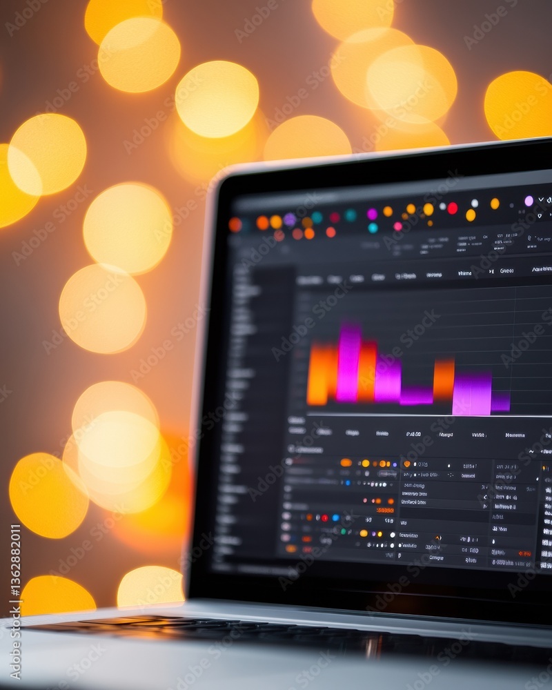 Poster AI-Powered Digital Analytics Sleek Laptop Dashboard Revealing Cutting-Edge Marketing Performance Insights for Data-Driven Business Transformation
