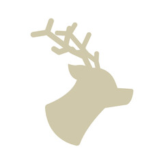 Isolated silhouette of a reindeer head Vector