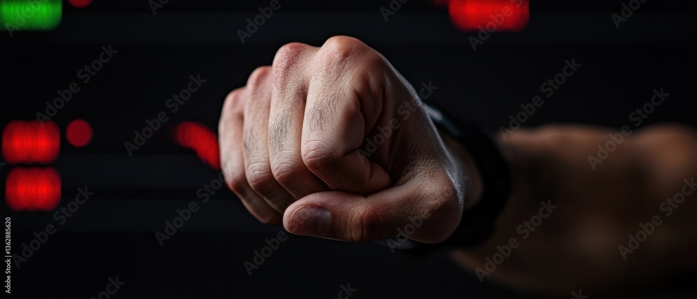 Poster AI-Powered Business Resilience Dynamic Leadership Visualization with Intense Determination and Strategic Power Gesture in High-Stakes Corporate Decision Making
