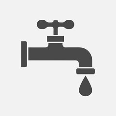 Water Tap Faucet Icon Vector Design.