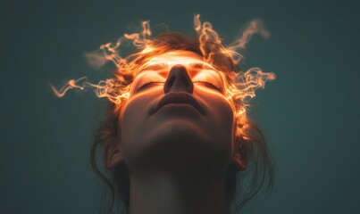 Neurological Wellness Visualization Immersive Mental Health Breakthrough with Generative Flame Aesthetic - Emotional Liberation and Cognitive Performance Insights