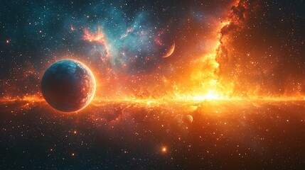 Planetary alignment over dreamlike sky high resolution images