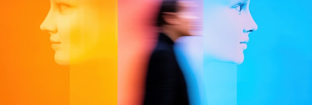 Fluid Identity Chromatic Digital Portrait Exploring Psychological Morphology, Neurodiversity, and Personal Transformation in Vibrant Generative Design