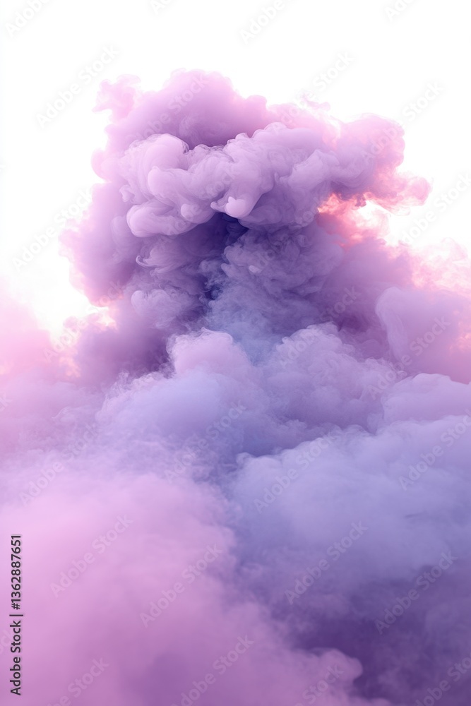 Poster ethereal cloudscape of pastel smoke creating a dreamy atmosphere with soft light and beautiful color
