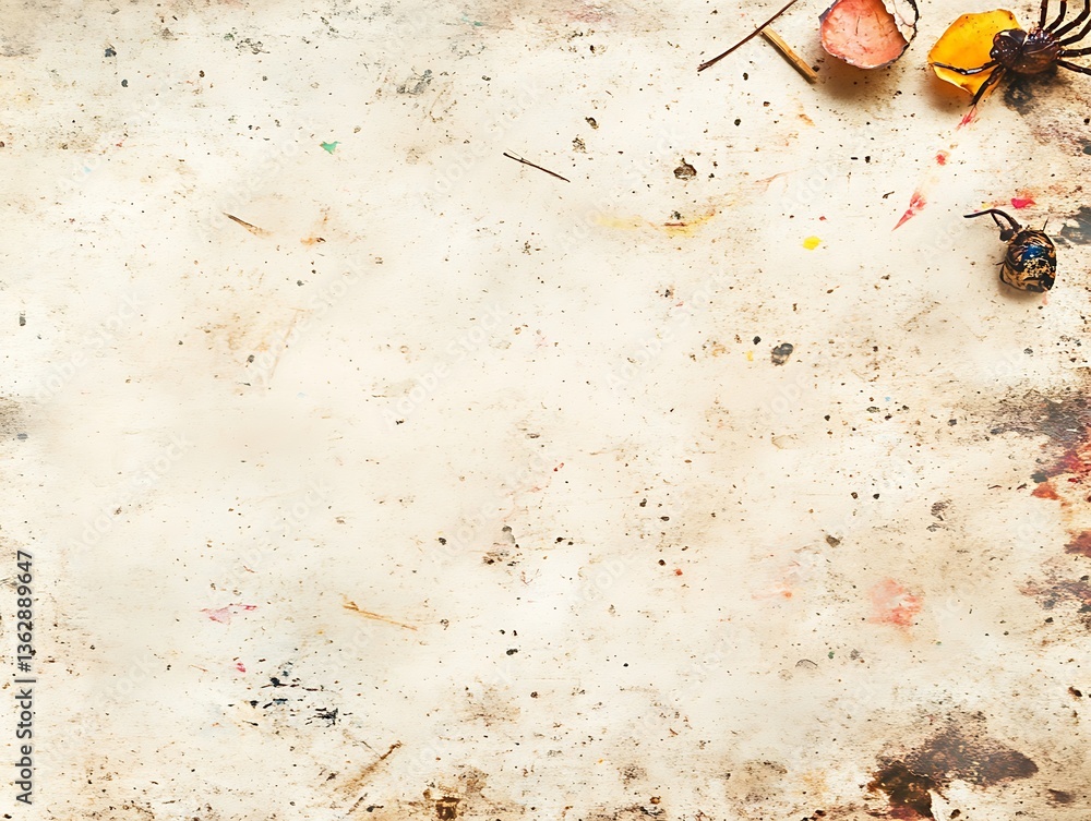 Poster abstract artistic background with remnants and textures of craft materials