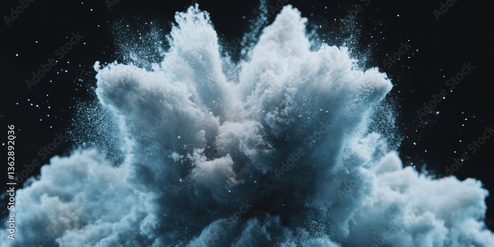 Aufkleber Quantum Disruption Visualization High-Fidelity Particle Explosion Dynamics in Cinematic 8K - Innovative VFX Design for Tech Marketing and Creative Industries