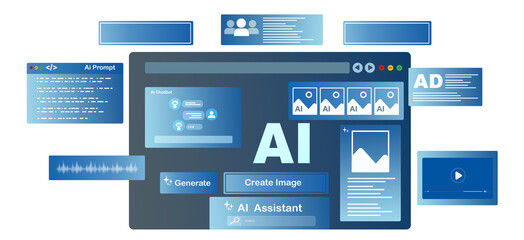  Ai Content Generator. Interaction with the Ai assistant to solve some tasks more easily. Image...