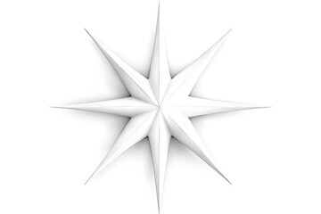 Obraz premium Elegant White Star Spikes Overlay Isolated on White Background for Minimalist Designs