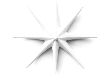 Elegant White Star Spikes Overlay Isolated on White Background for Minimalist Designs