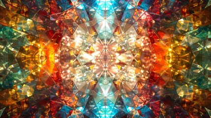 Mesmerizing kaleidoscope pattern displaying vibrant colors and intricate designs created by light reflection and refraction