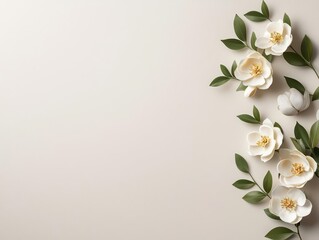Soft ivory card with a subtle gold monogram and clean typography, creating a refined and charming wedding invite