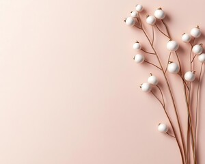 Obraz premium Soft blush card with subtle gold foil accents and minimal text, offering an elegant and charming wedding invitation