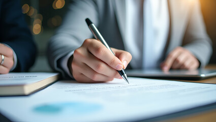 Business Approval and Certification: The Importance of Official Stamping and Signing in Marketing Documents for Legal Compliance and Trust in Brand Partnerships - Stock Photo Concept