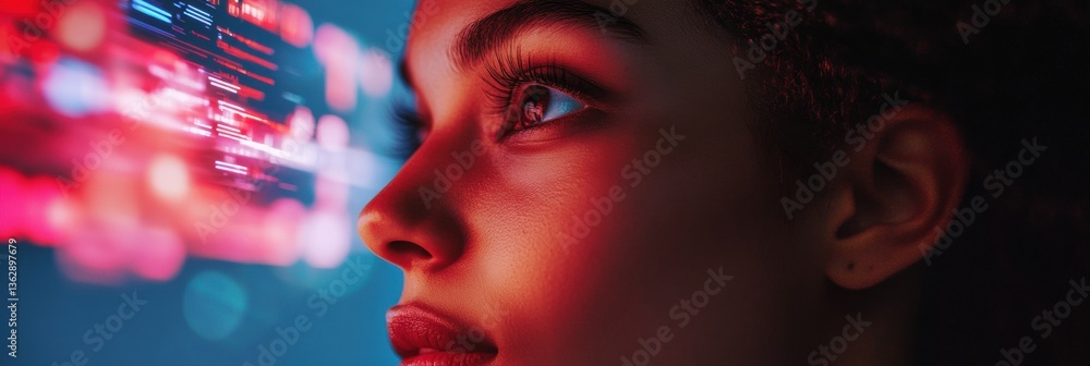 Aufkleber cybernetic vision next-gen digital transformation portraying ai-powered professional empowerment thr