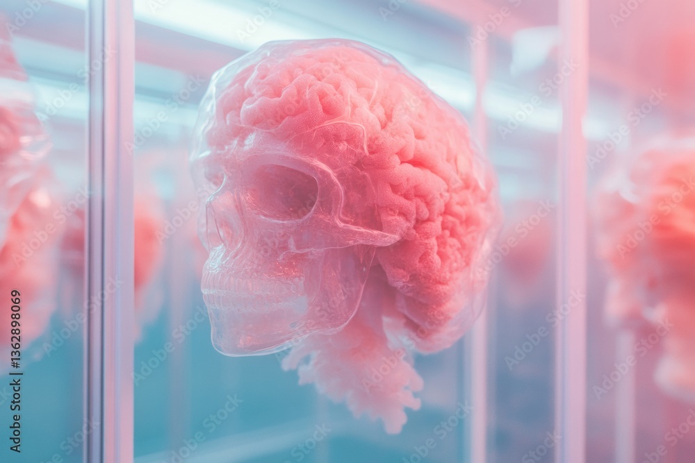 Poster Dreamy Neuroscience Metaverse Soft Pastel Brain Visualization in Immersive AR/VR Design for Cognitive Innovation and Next-Gen Learning Experiences