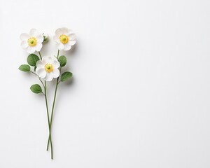 Obraz premium Minimal white card with simple cursive font and a soft floral motif, creating a charming and elegant wedding invite