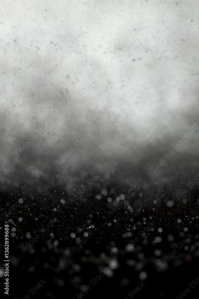 Poster elegant black and white gradient background with subtle sparkling particles