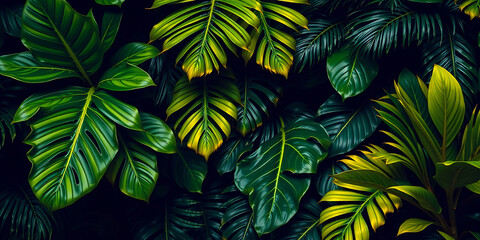 Lush Tropical Leaf Pattern Background