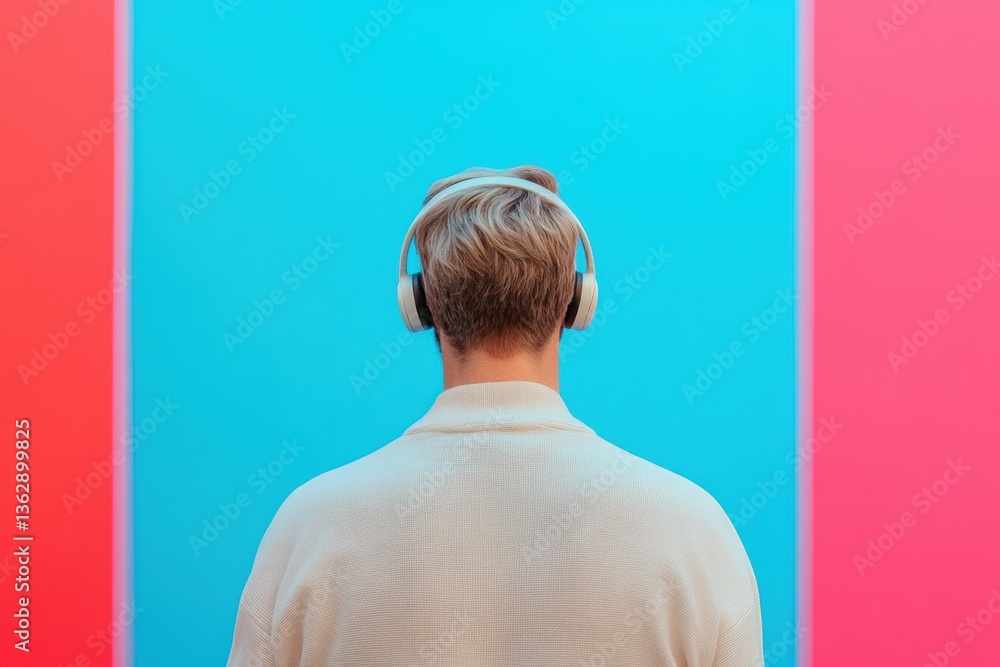 Poster immersive digital soundscape gen z minimal tech lifestyle portrait - cutting-edge audio experience i
