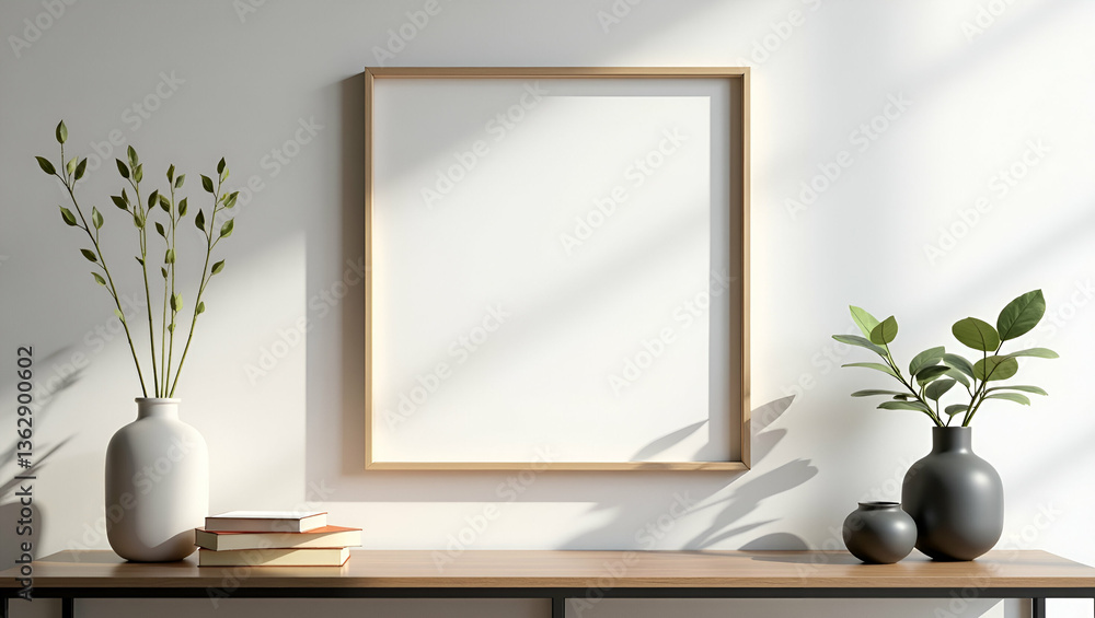 Poster artistic wall-mounted picture frame with functional table design