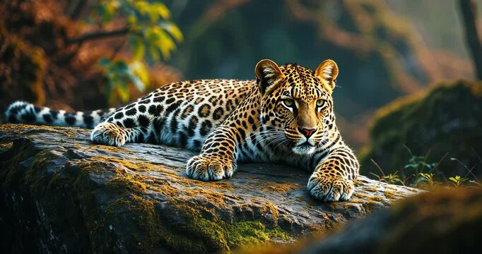 Stunning leopard in its natural habitat.
