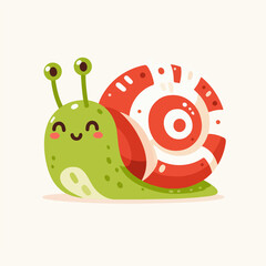 Naklejka premium cute smile snail animal cartoon